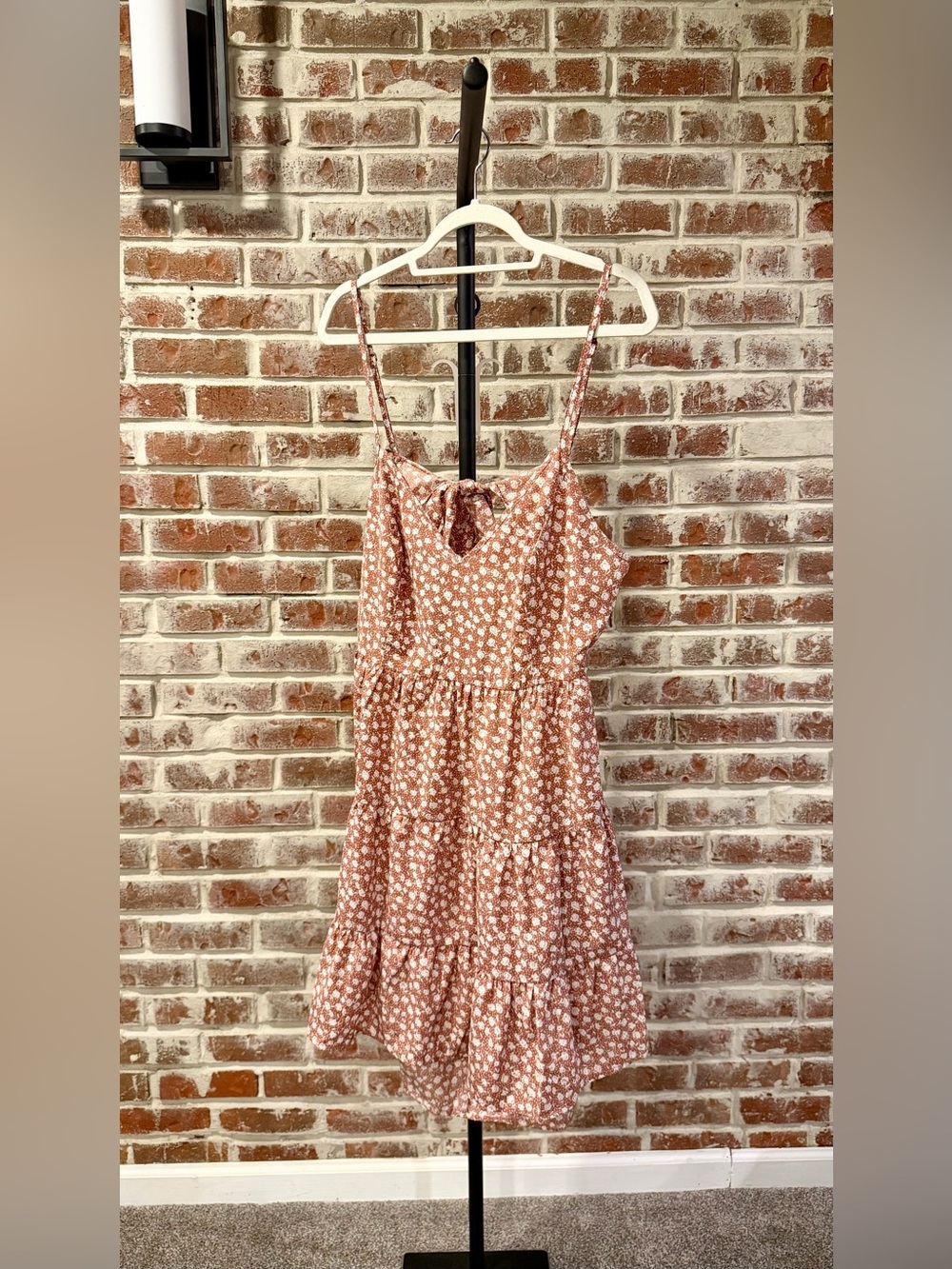 SHEIN Pink Floral Backless Ruffle Sundress